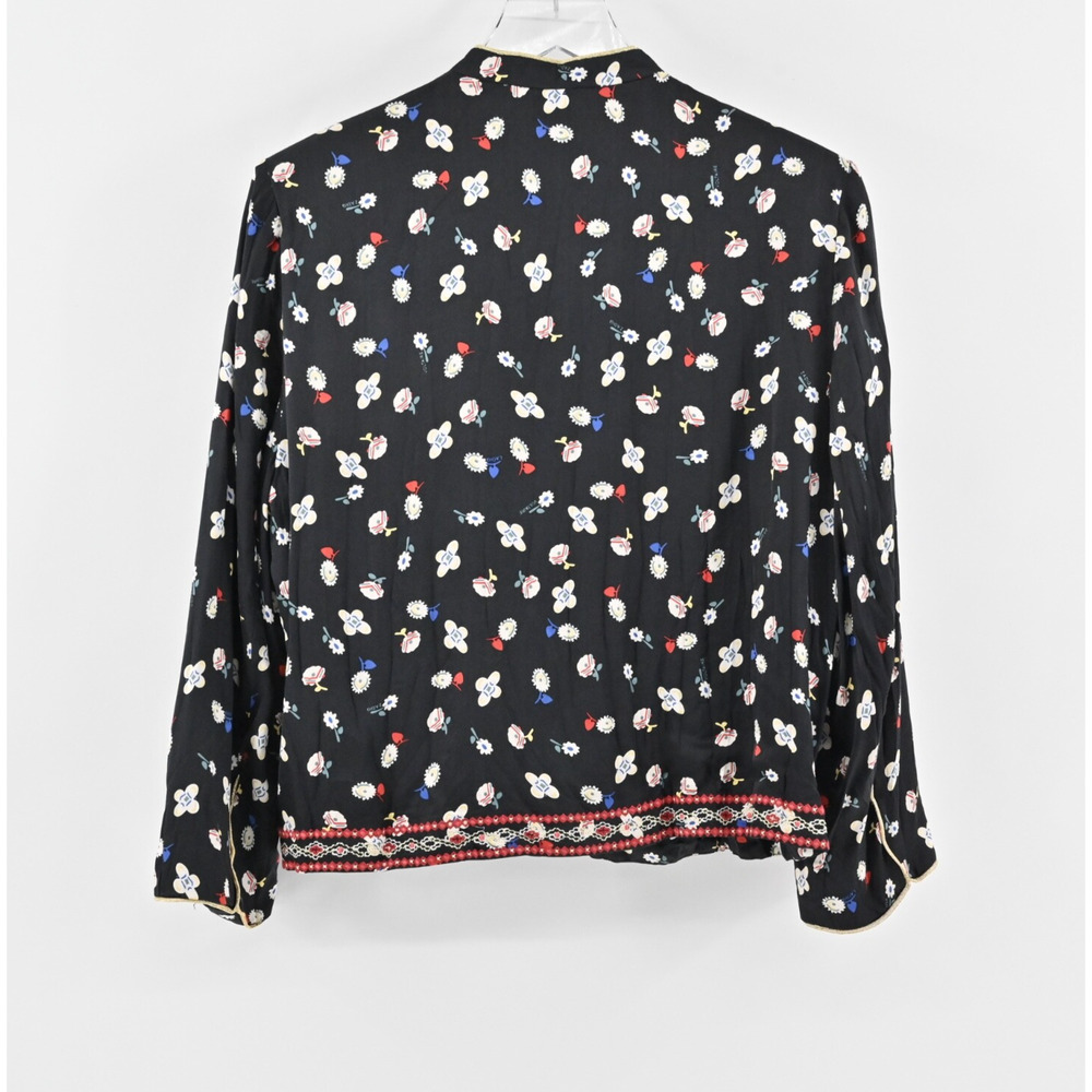 Zadig & Voltaire Black Floral-Print Zip Jacket - Picture 2 of 14